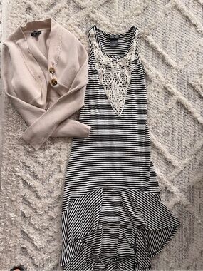 Girls size 8 maxi dress and cardigan